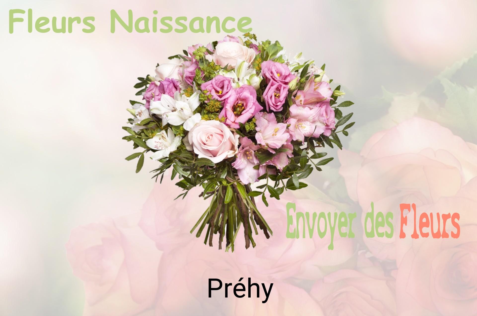 Bouquet de fleurs de naissance livré à Préhy